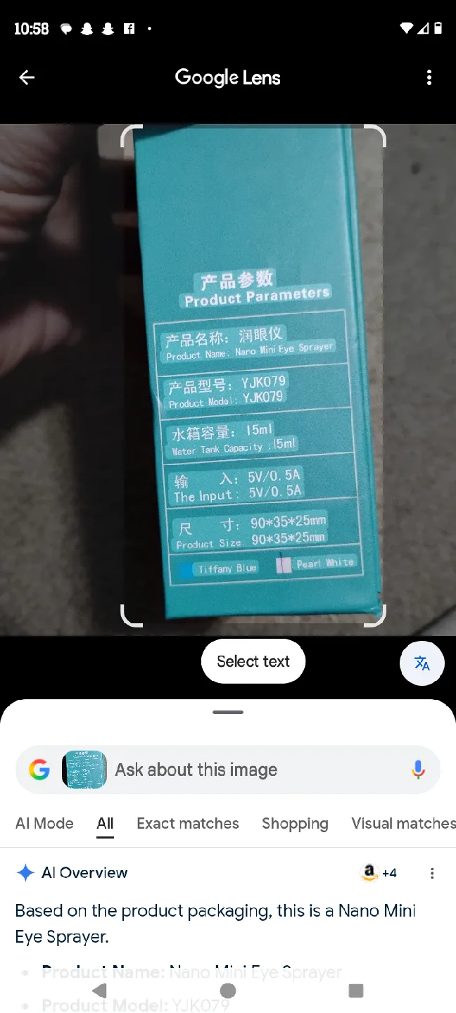 Nano Mini Eye Sprayer YJK079 - Tiffany Blue image indicator(4)