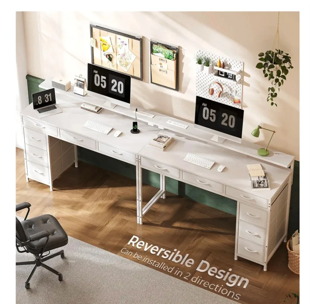 Huuger White Vanity Desk with Drawers image indicator(8)