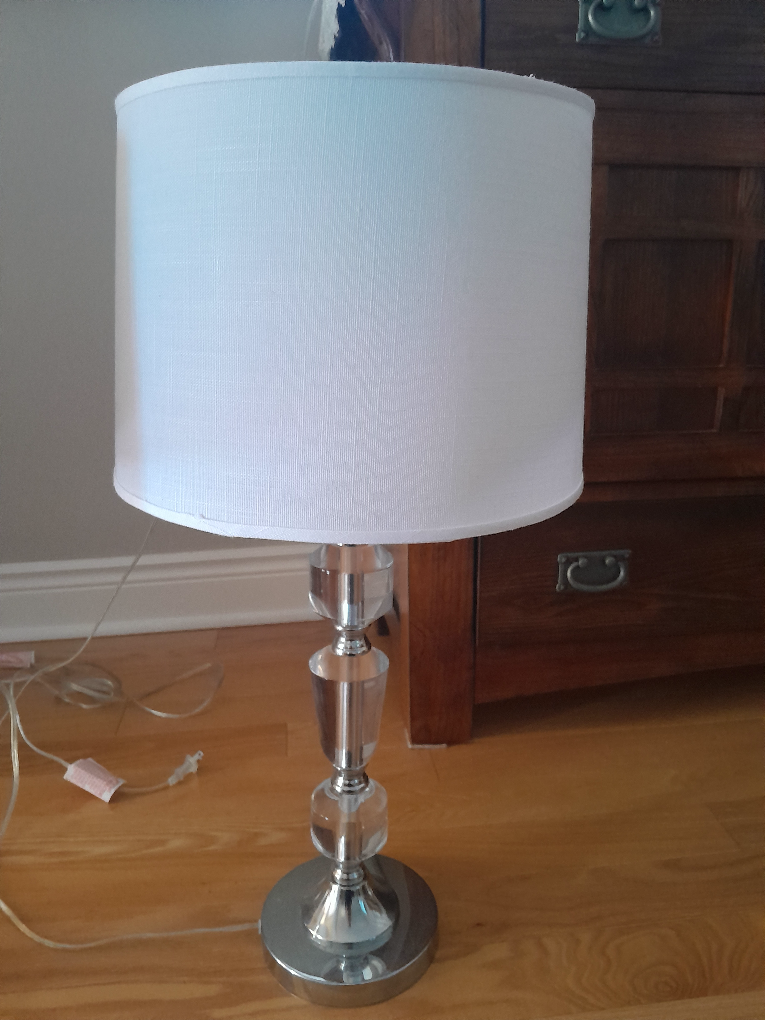 2 Crystal Table Lamps with White Shade - photo 2