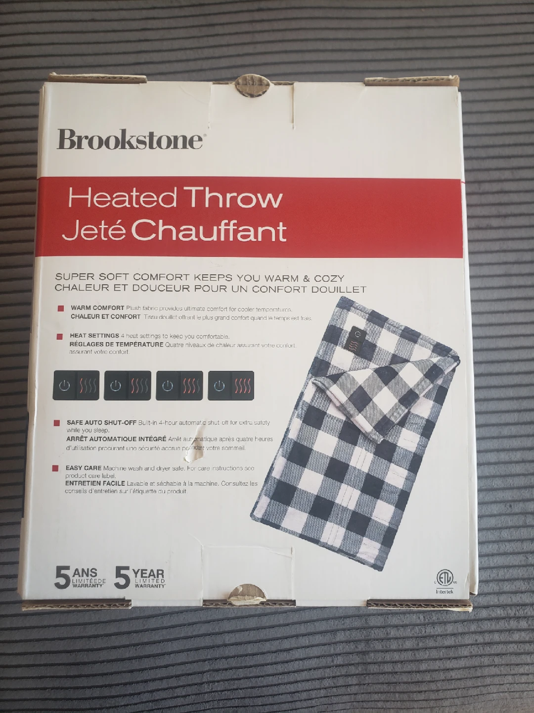 Brookstone Heated Throw Blanket 50" x 60" - photo 3
