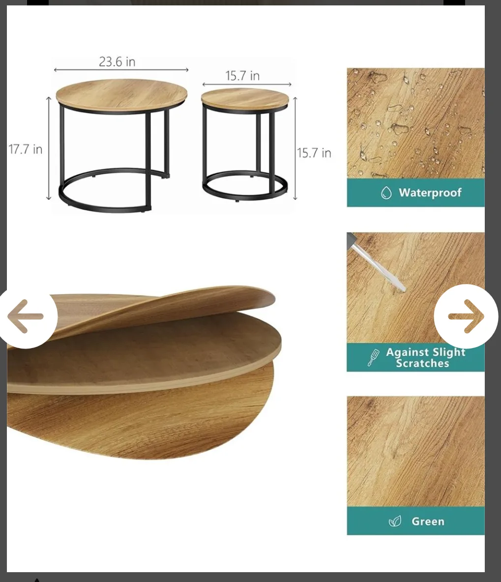 Nesting Coffee Tables - Round Wood Accent image indicator(2)