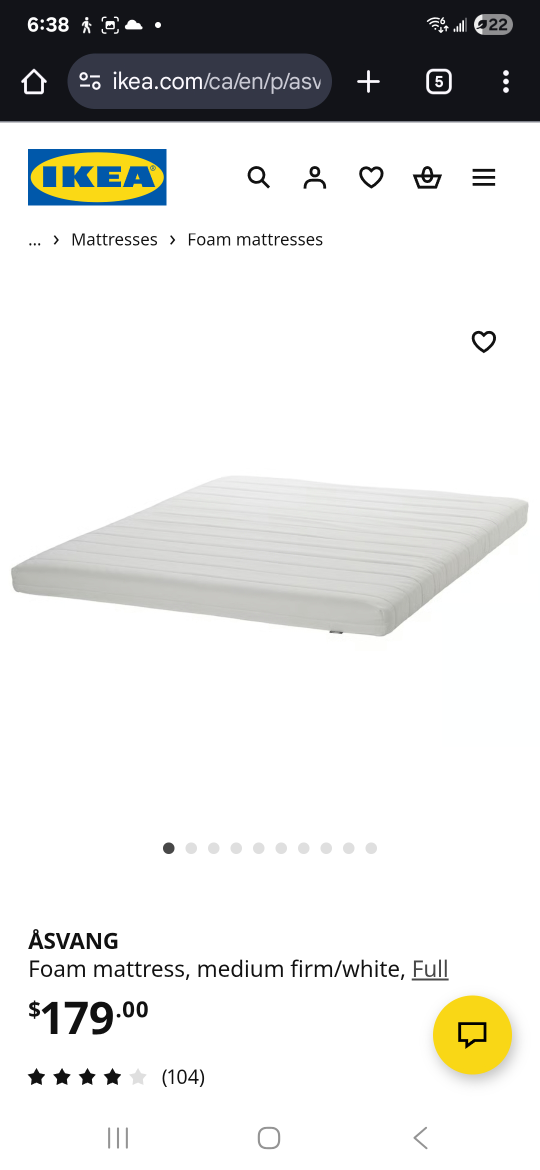 New IKEA ÅSVANG Full Foam Mattress - BRAND NEW - photo 2