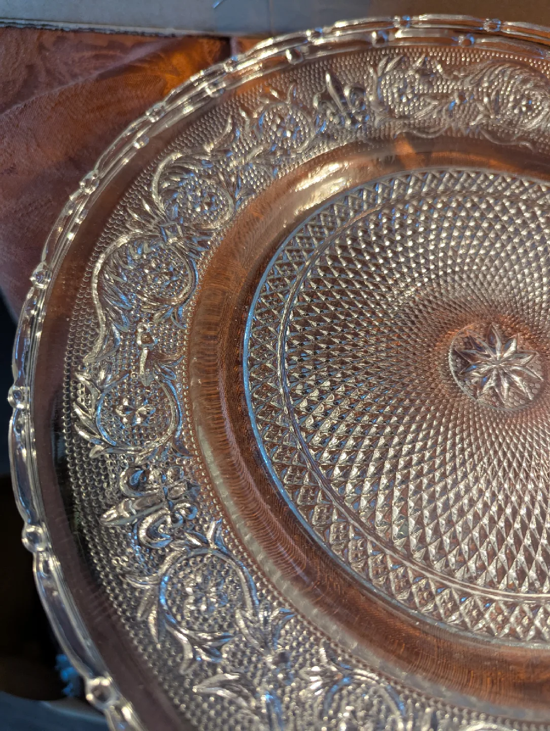 Vintage Clear Glass Serving Plate x2 image indicator(2)