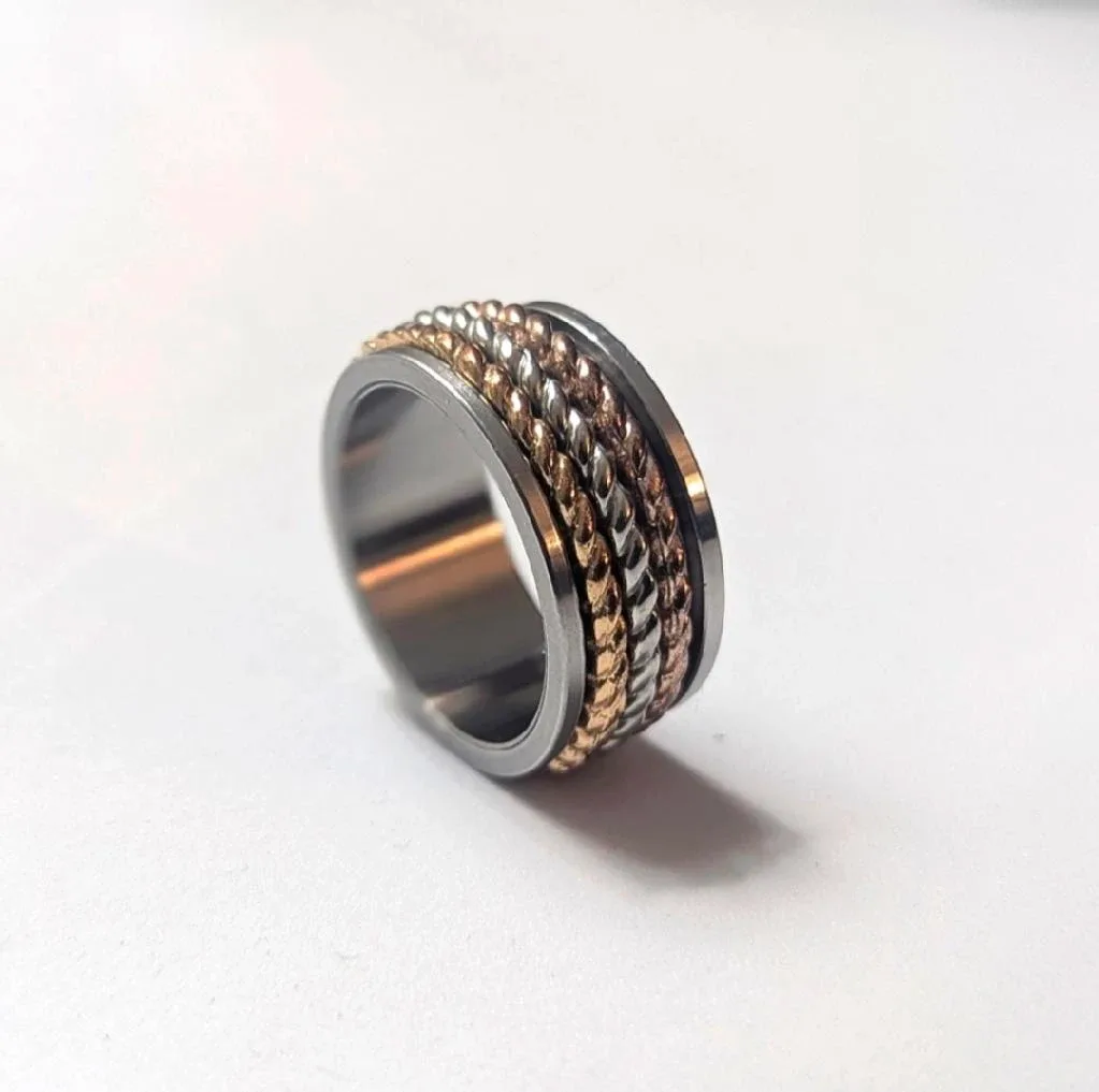 ✨️NEW! Stainless Steel Fidget Spinner Ring (Unisex) image indicator(4)