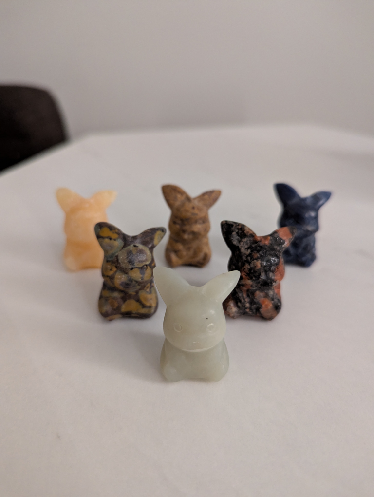 Pikachu Carved Gemstone Figurines