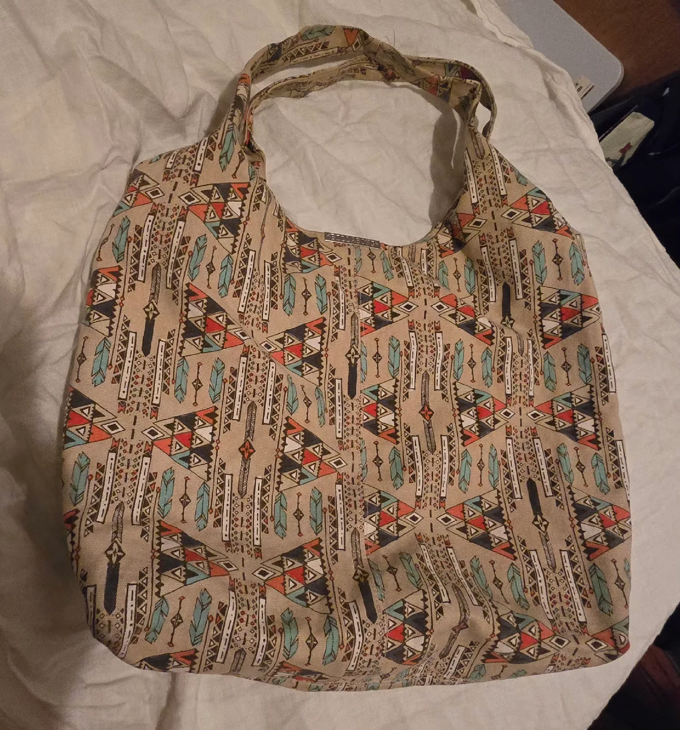 Billabong Tote Bag with Tribal Print feather/teepee print thumbnail