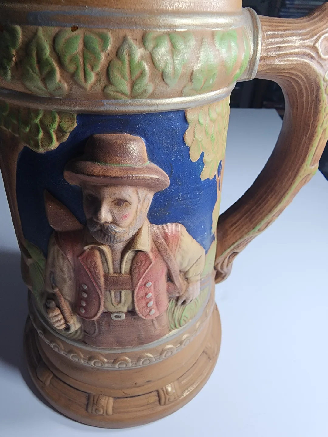 Vintage German Beer Stein with Hunter & Dog image indicator(2)