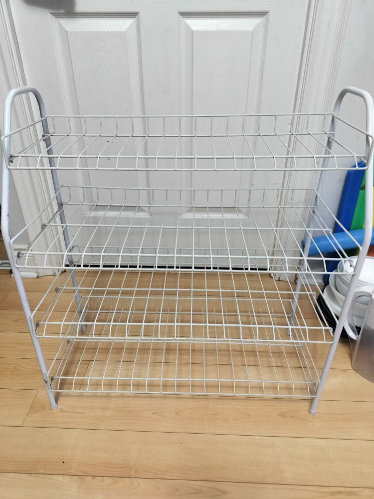 White Metal 4-Tier Shoe Rack - photo 2