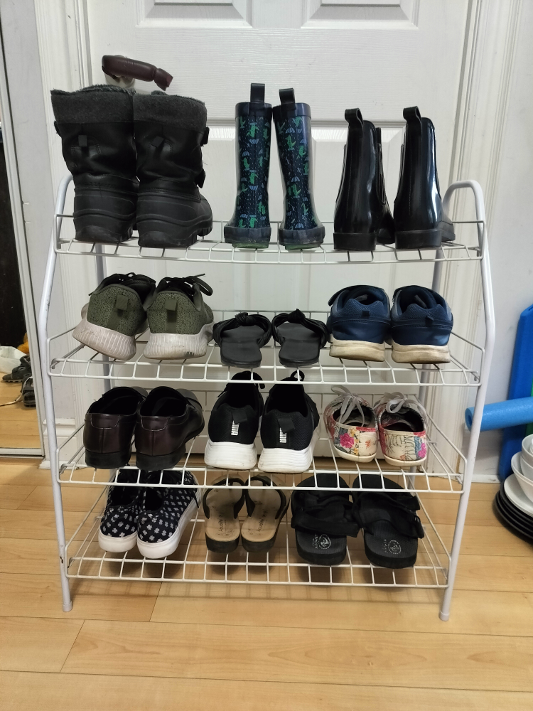 White Metal 4-Tier Shoe Rack - photo 3