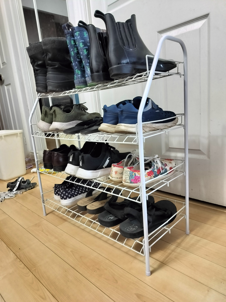 White Metal 4-Tier Shoe Rack - photo 4