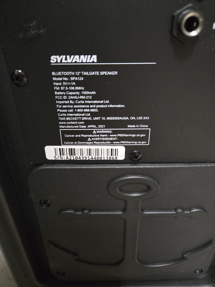 Sylvania Bluetooth 12" Tailgate Speaker SVA124 w/ Mic - photo 4