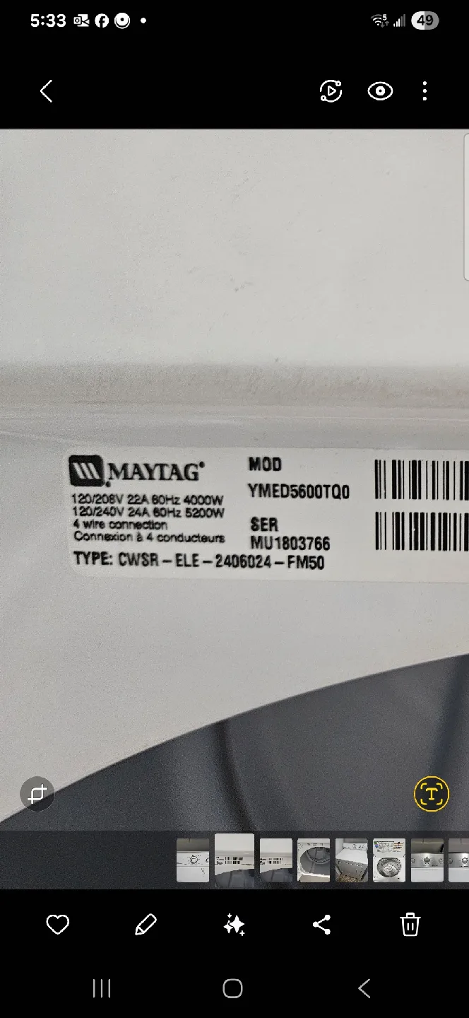 Maytag Dryer - Front Load image indicator(4)