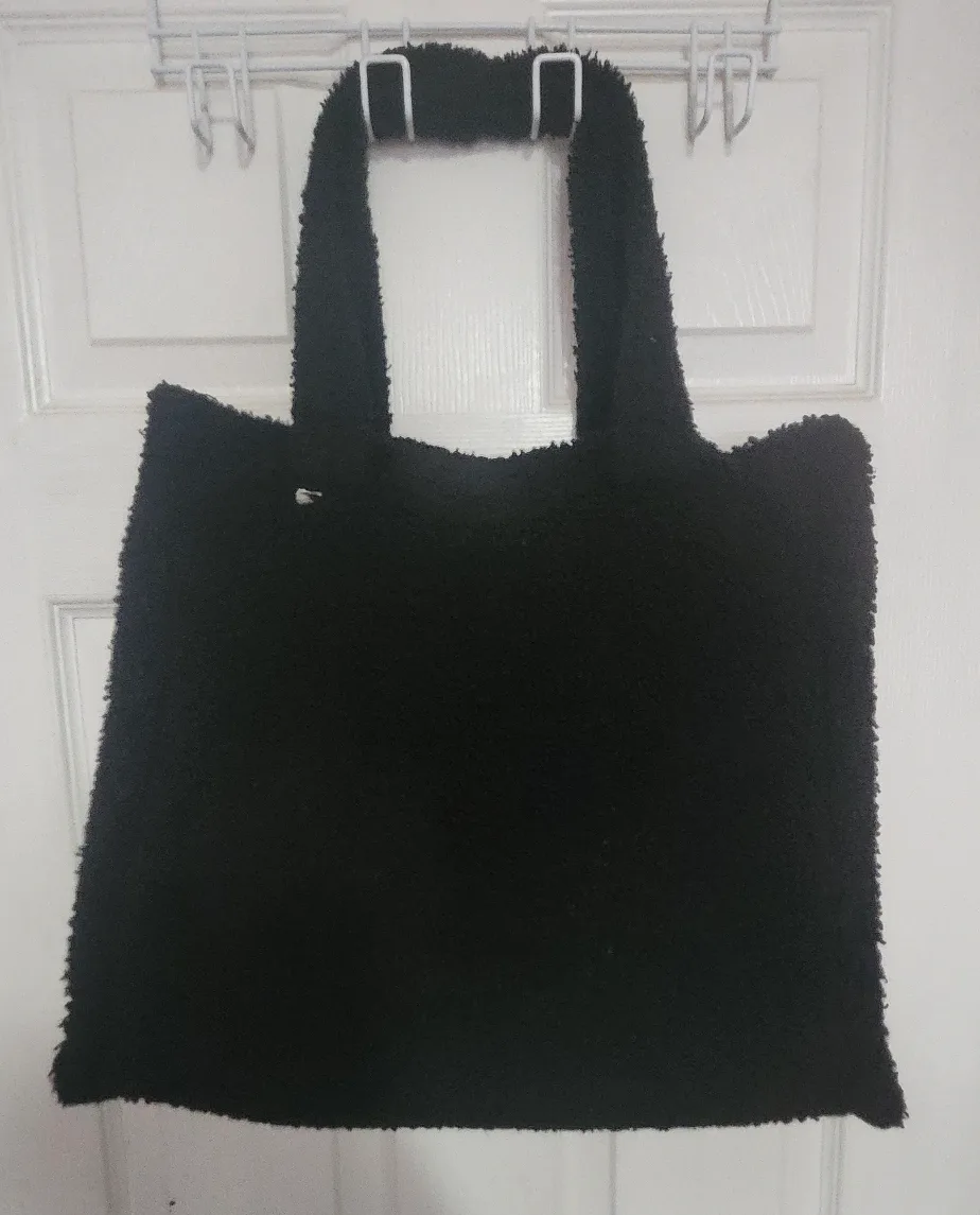 Black Fuzzy Tote Bag thumbnail