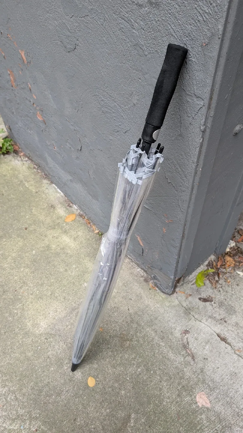 single clear large umbrella