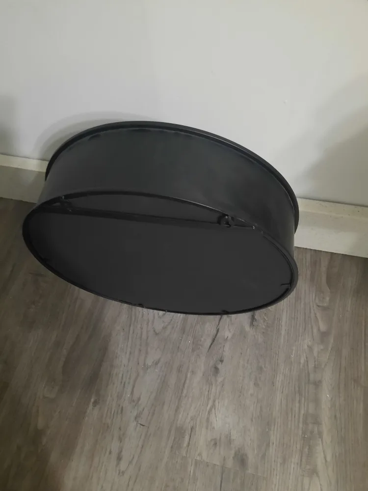 Black Round Wall Mirror with Shelf image indicator(3)