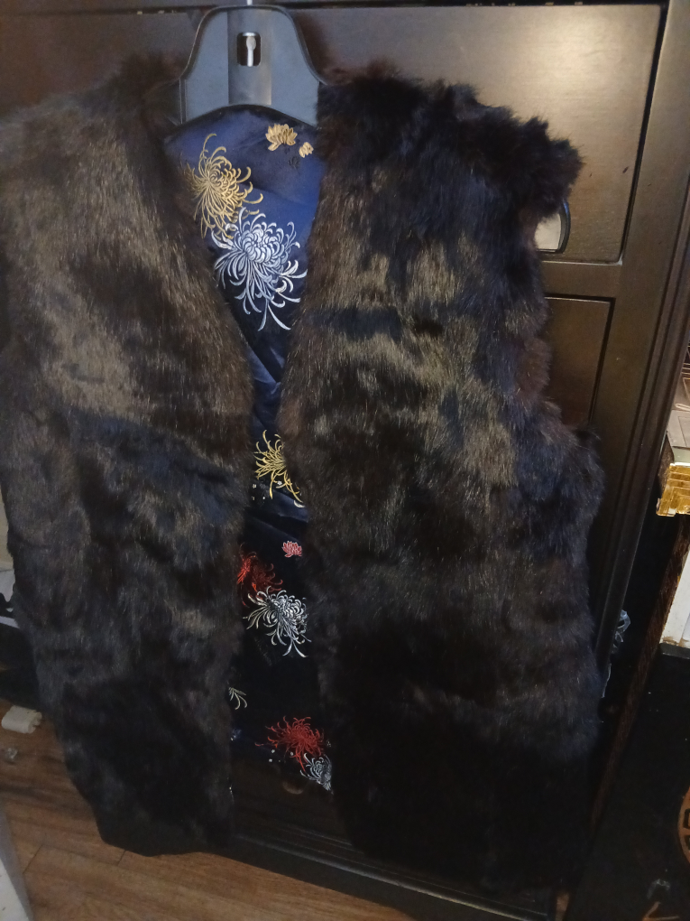 Fur Vest with Floral Lining