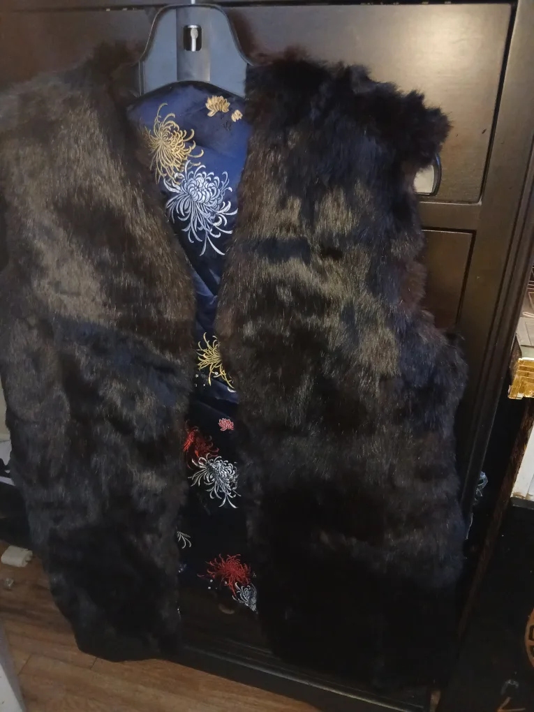 Fur Vest with Floral Lining thumbnail