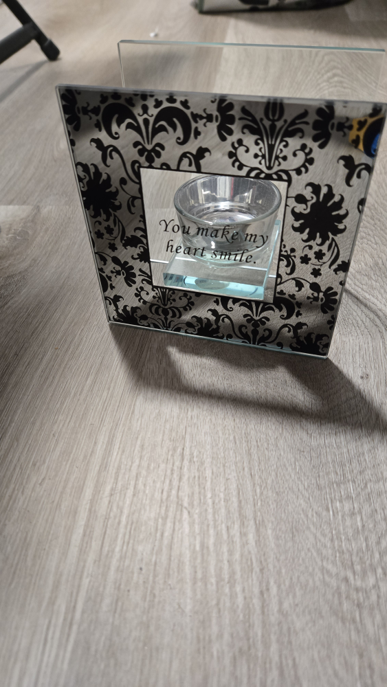 Glass Picture Frame with Candle Holder