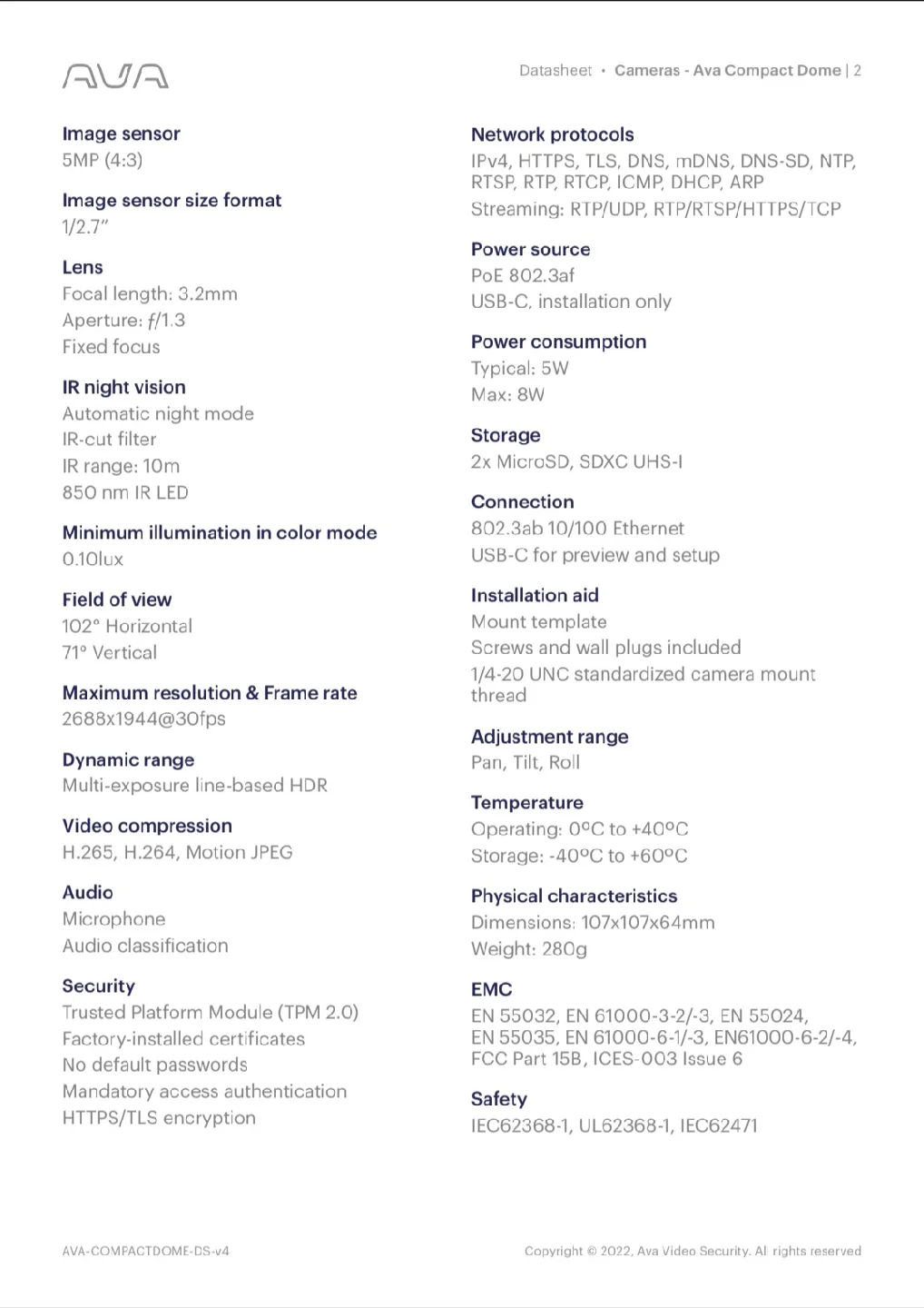 AVA Compact Dome Security Camera image indicator(9)