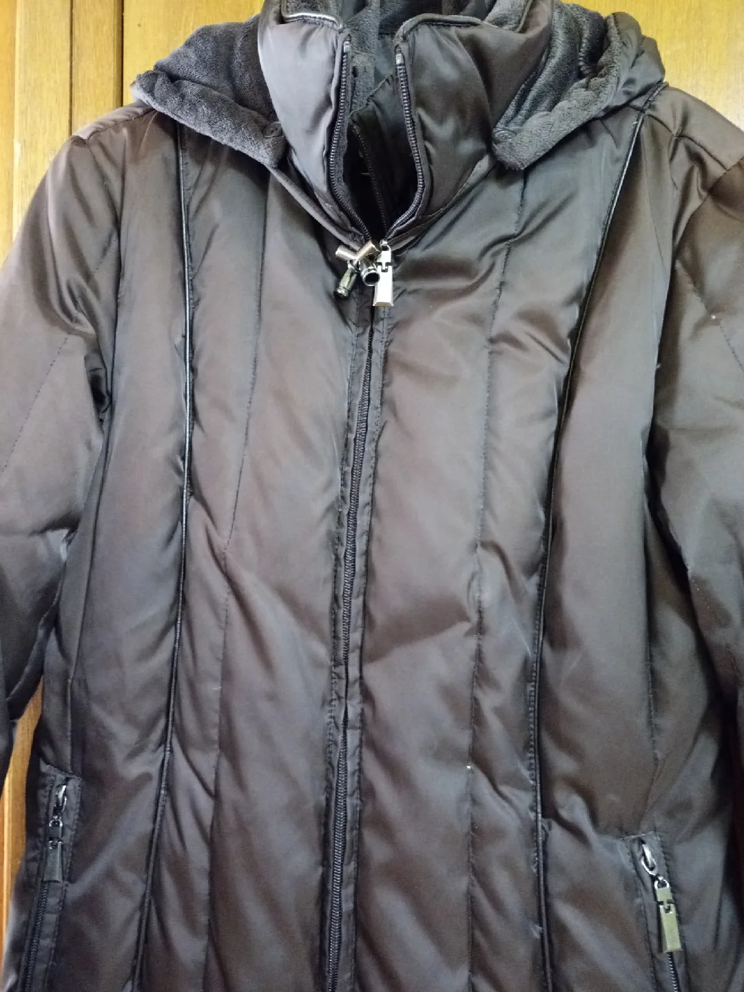 Liz Claiborne Outerwear Brown Puffer Coat - M/M image indicator(3)