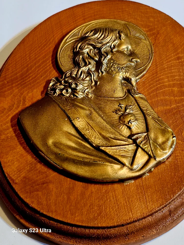 Vintage Sacred Heart of Jesus Wall Plaque image indicator(7)