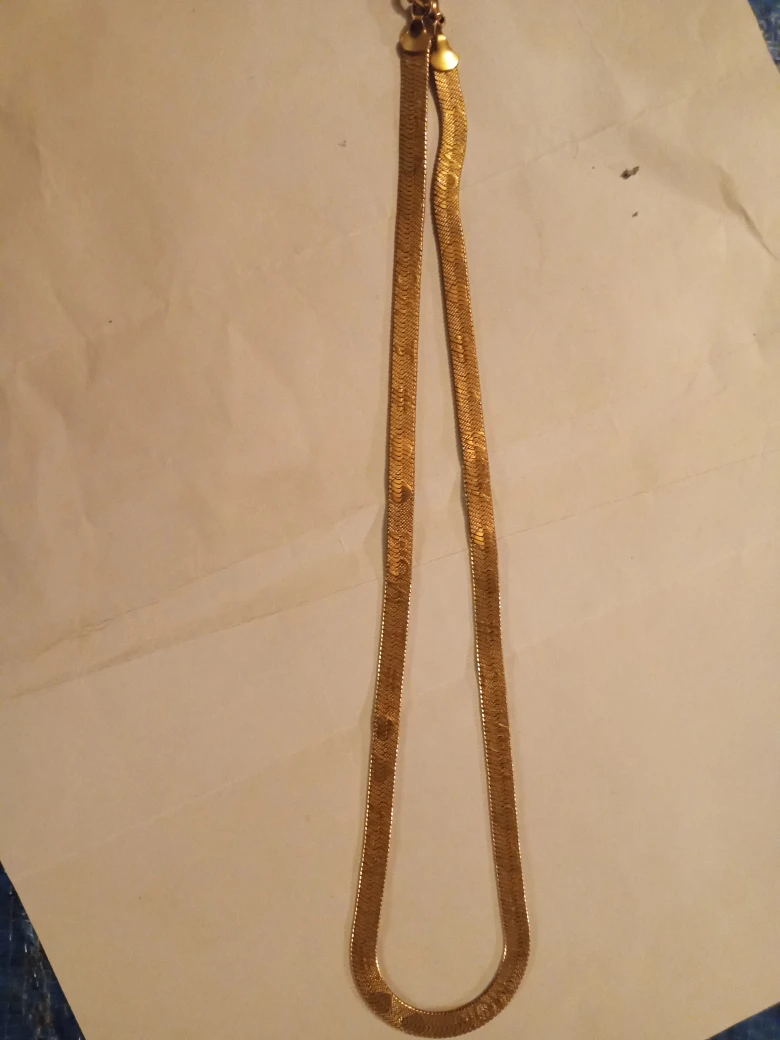 Gold-tone #1 Mom Herringbone Chain Necklace