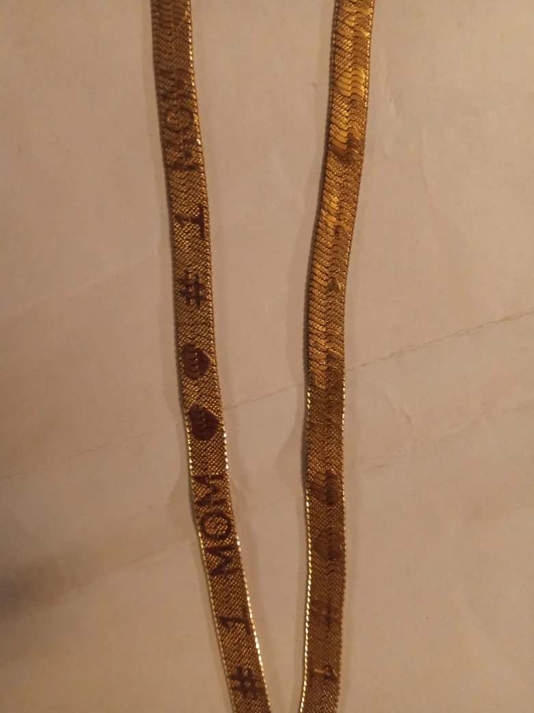 Gold-tone #1 Mom Herringbone Chain Necklace - photo 2