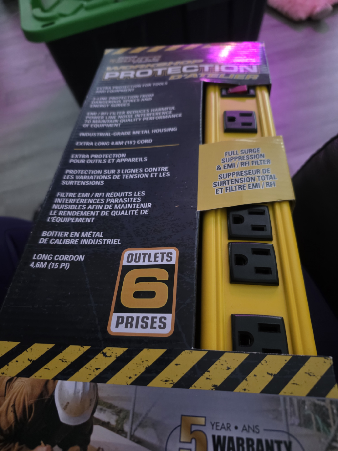 Brolle Workshop Protection 6 Outlet Power Bar - New