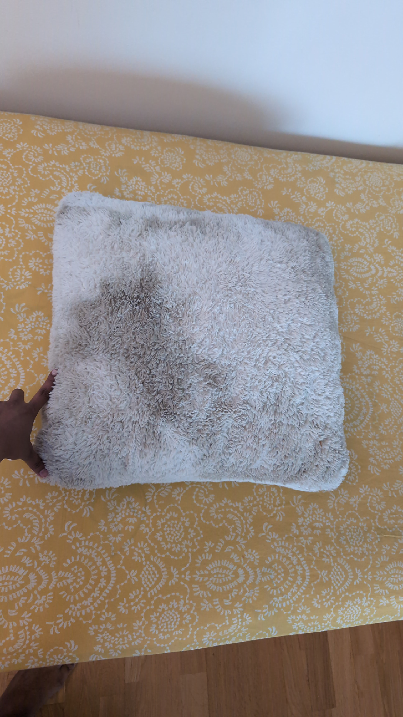Fuzzy Throw Pillow - Cream Colour - photo 2