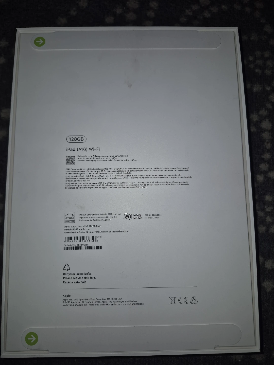 New Apple iPad (A16) Wi-Fi 128GB - Pink