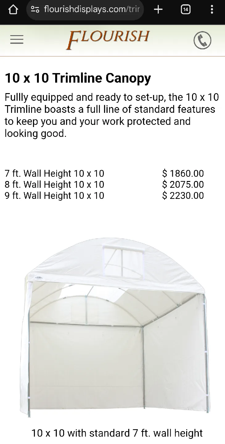 CRAFT HUT 10' X 10' HEAVY DUTY TRIMLINE CANOPY 7' WALLS image indicator(10)