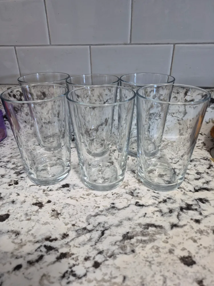 Set of 6 ikea Clear Drinking Glasses image indicator(2)