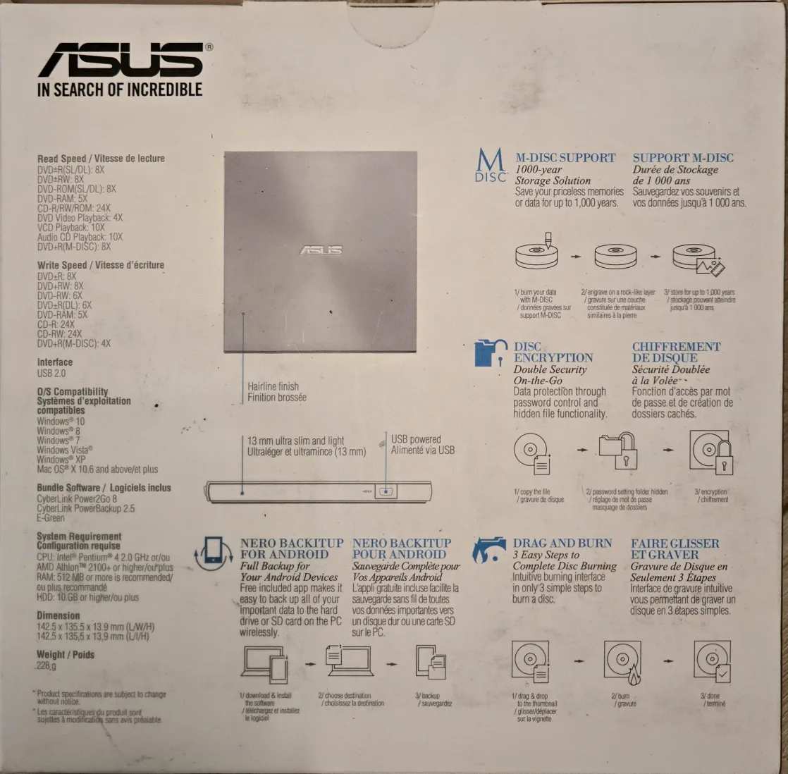ASUS ZenDrive 8X External DVD Writer image indicator(2)