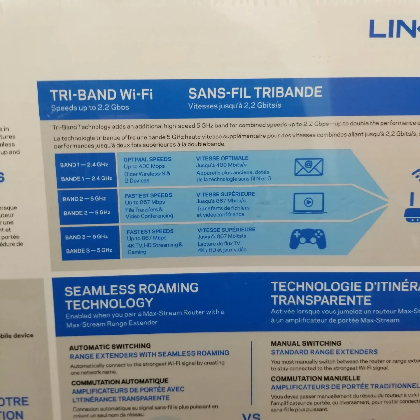 Linksys Max-Stream AC2200 MU-MIMO Tri-Band Router image indicator(4)