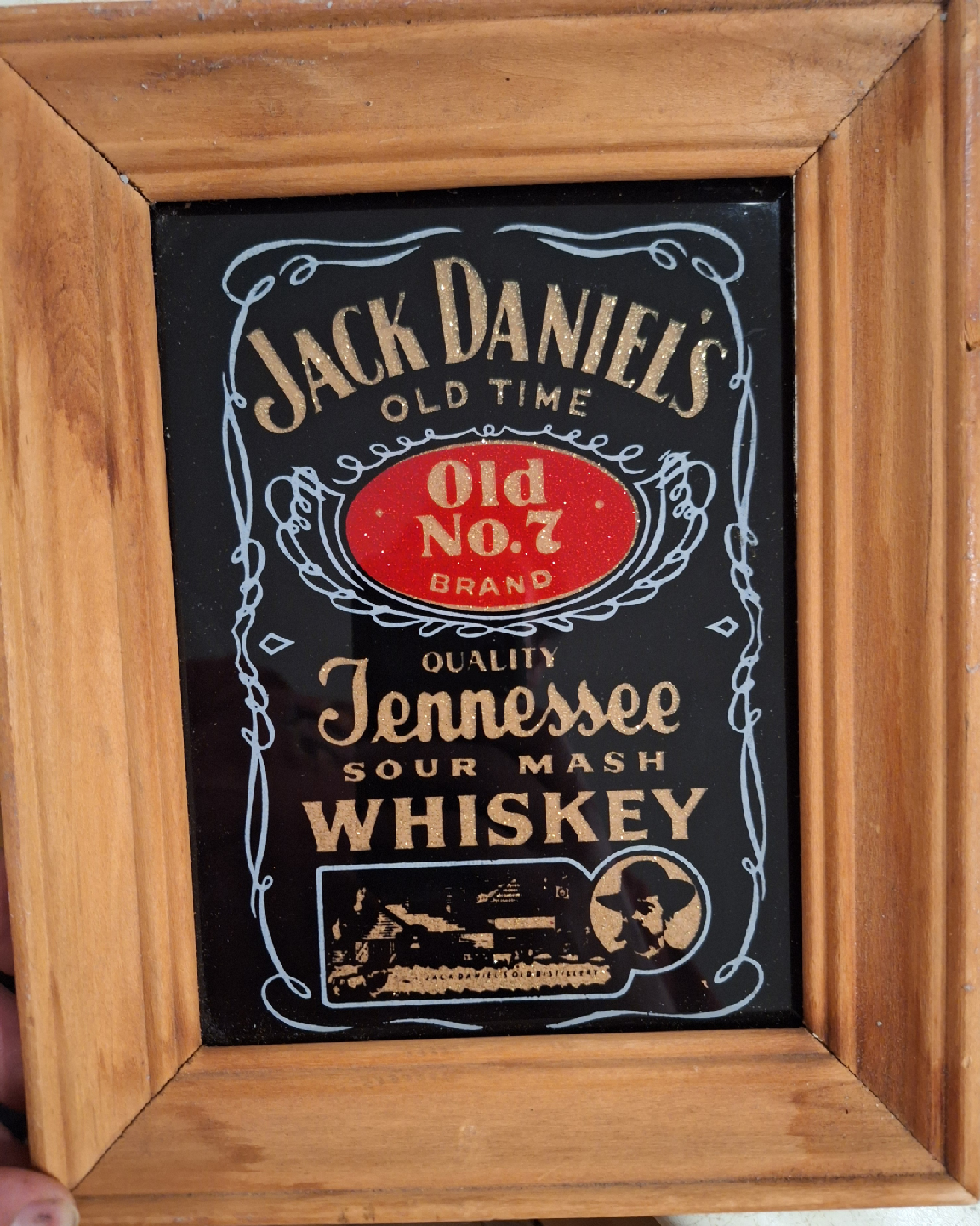 Jack Daniel's Old No. 7 Framed Art bar mirror