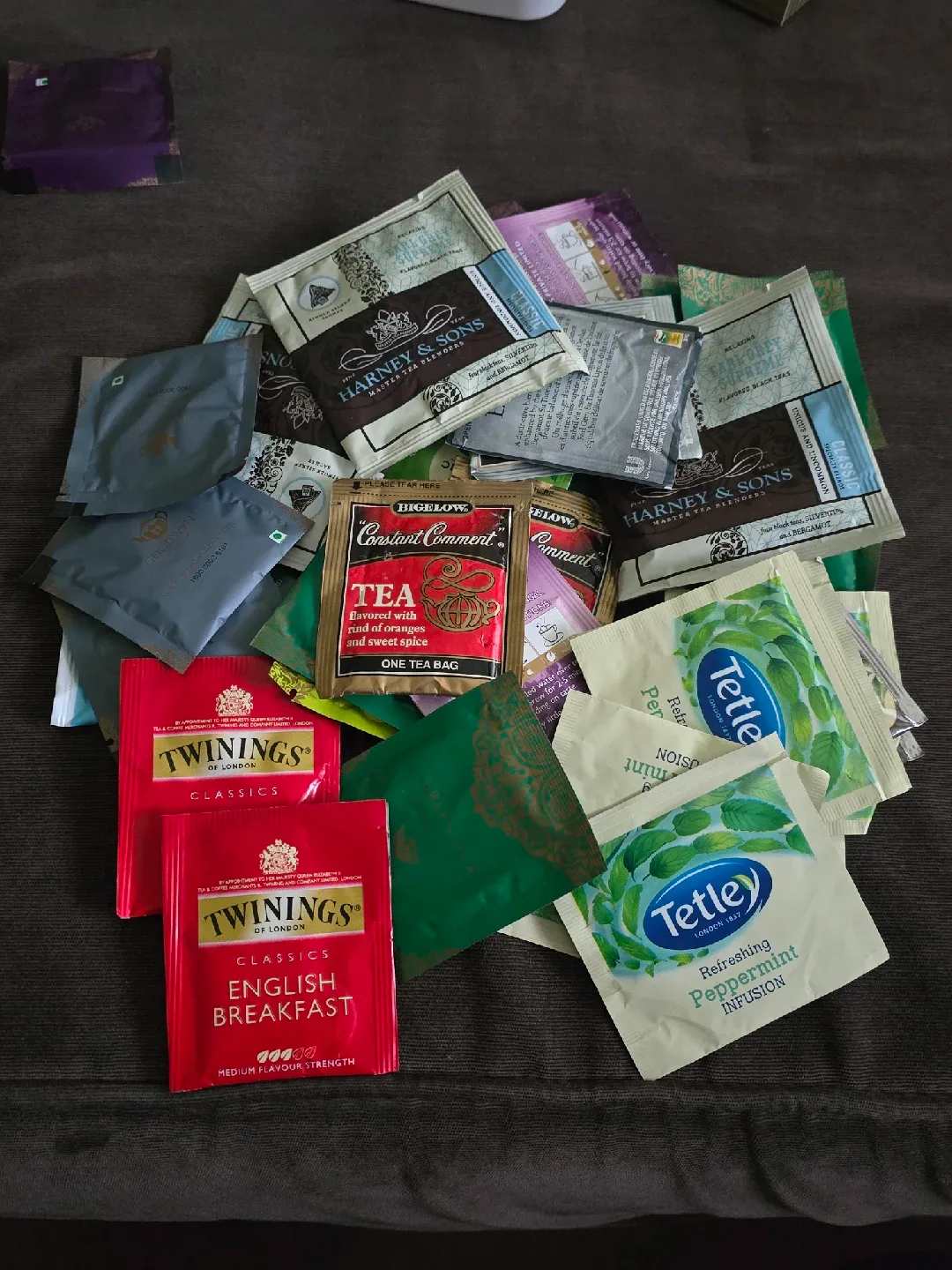 Assorted Tea Bags: Tazo, Yogi,  Harney & Sons, Twinings, Tetley image indicator(2)