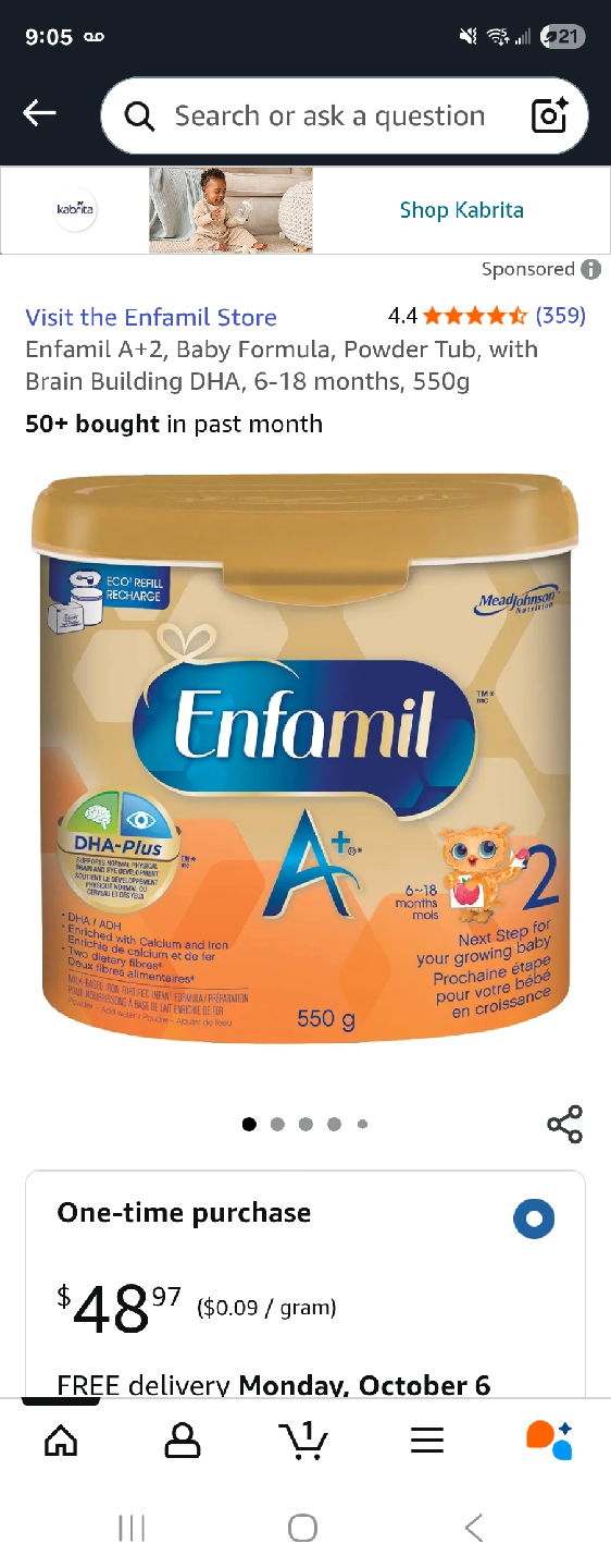 Enfamil A+ 2 Baby Formula, 6-18 Months, 550g - photo 2