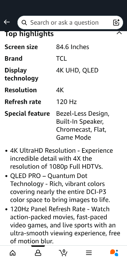 TCL 85"  "85Q651-G" QLED 4K Smart TV - photo 3
