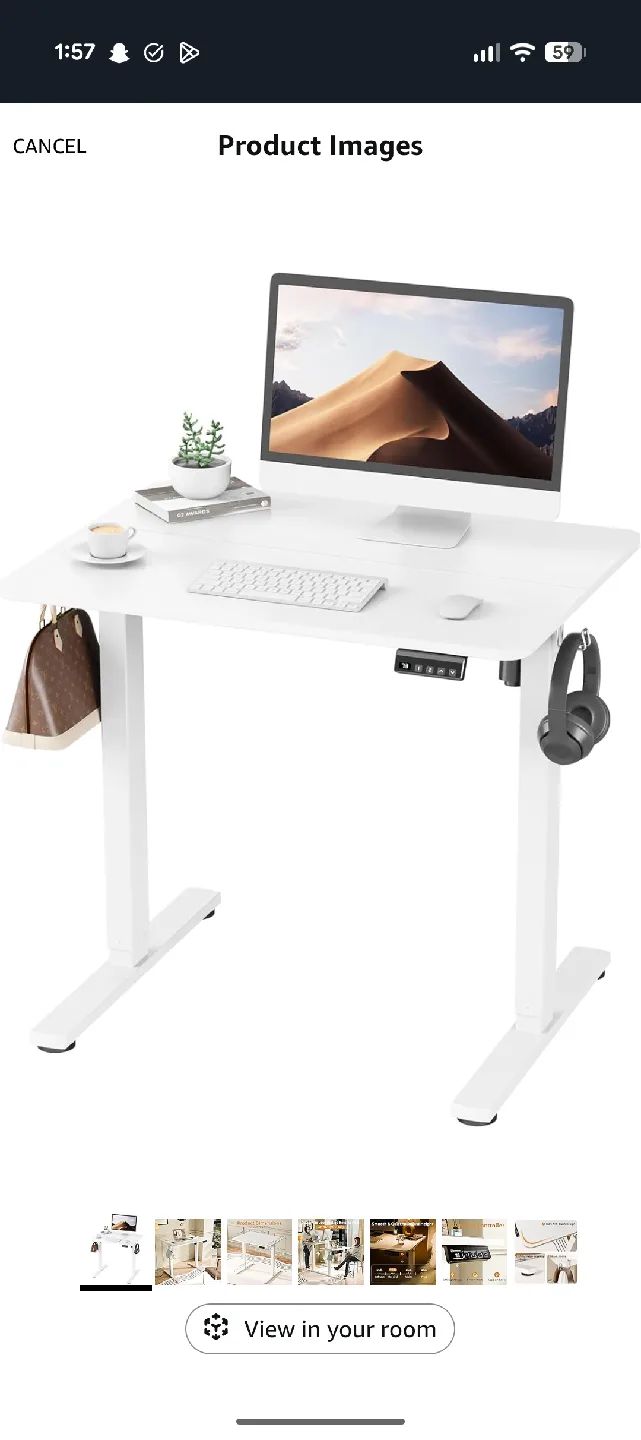 White Adjustable Standing Desk