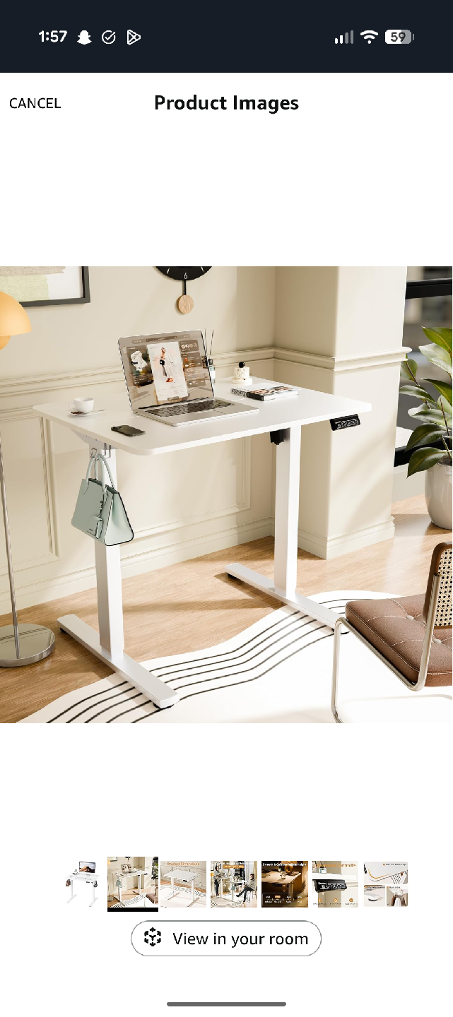 White Adjustable Standing Desk - photo 2