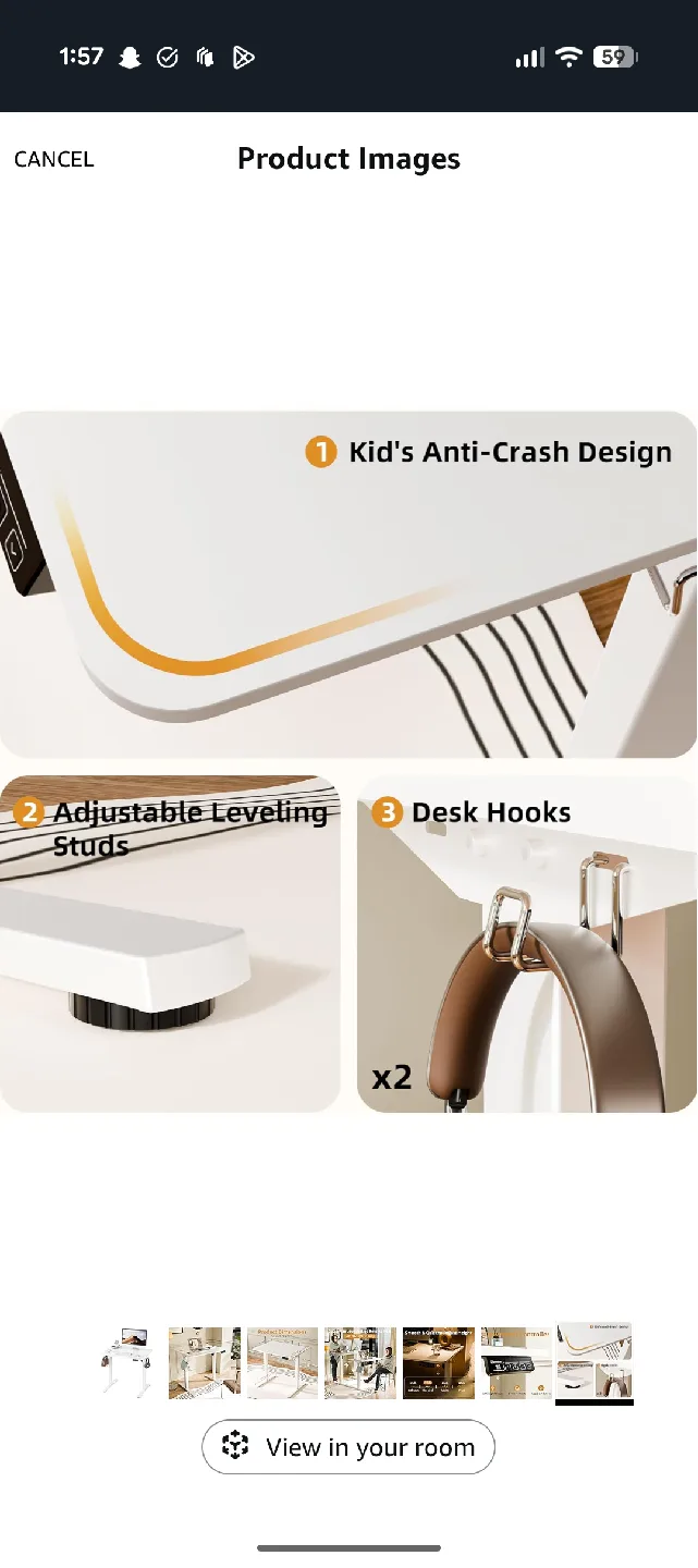 White Adjustable Standing Desk image indicator(7)