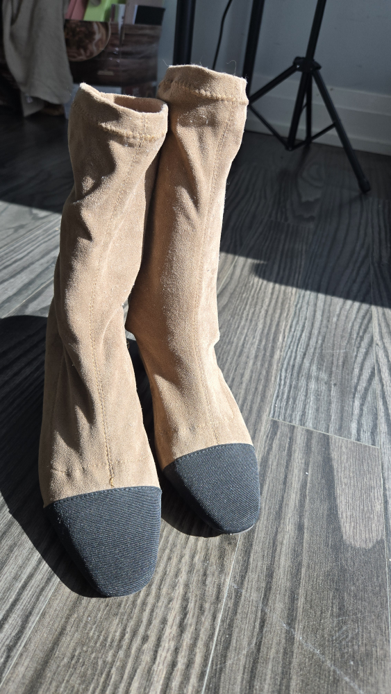 Beige Ankle Boots - Size 6.5