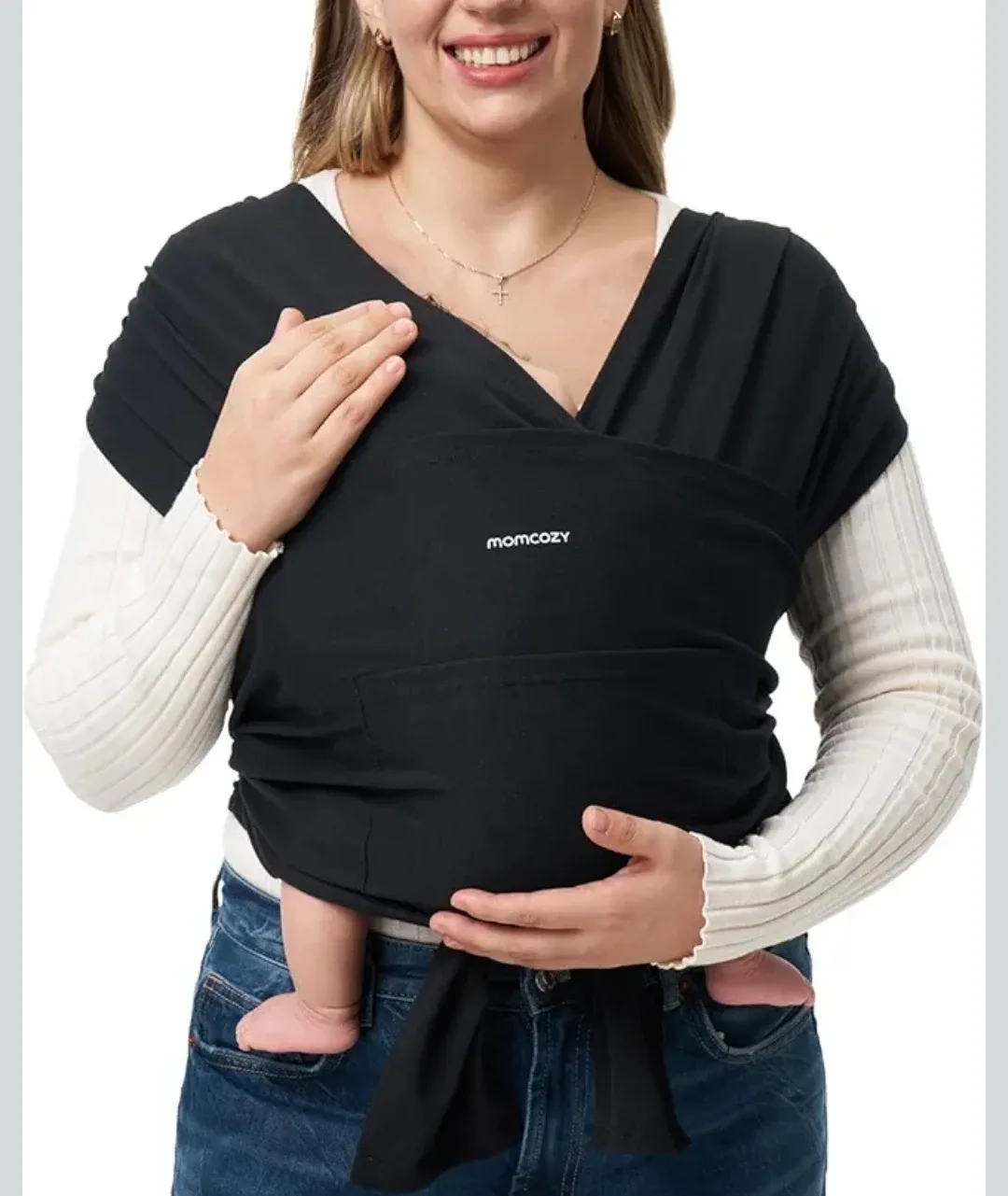 Momcozy Baby Wrap Carrier - Black thumbnail