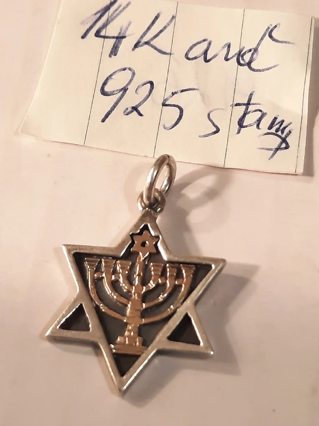 14k middle 925 frame star  of David image indicator(8)