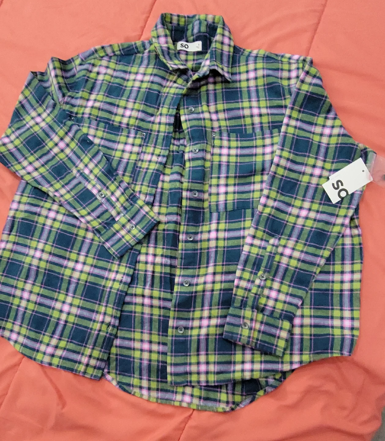 SO Flannel Plaid Button-Down Shirt thumbnail
