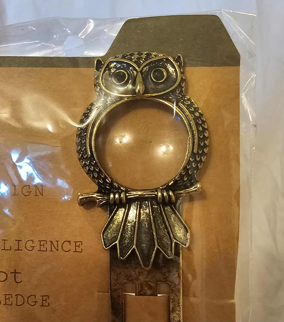 Gold and Black Giftcraft Owl 5x Magnifying Bookmark image indicator(3)