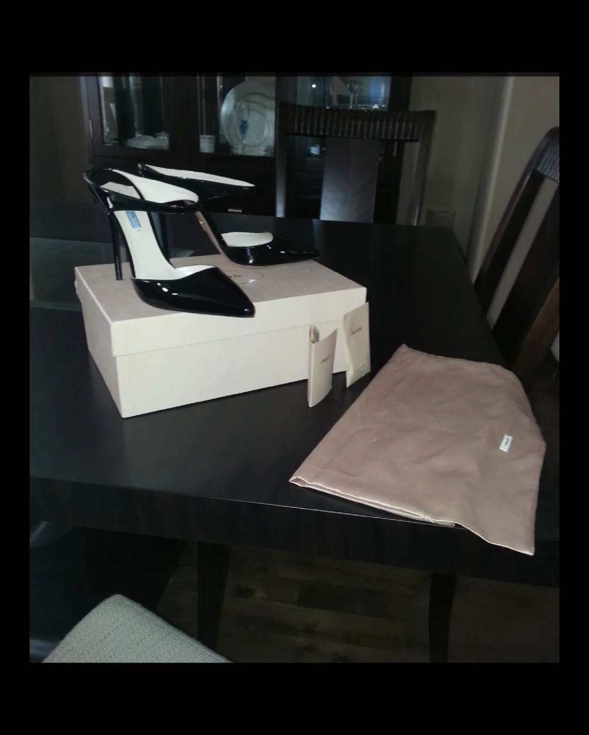 Prada Black Patent Leather Heels, Size 10 image indicator(2)