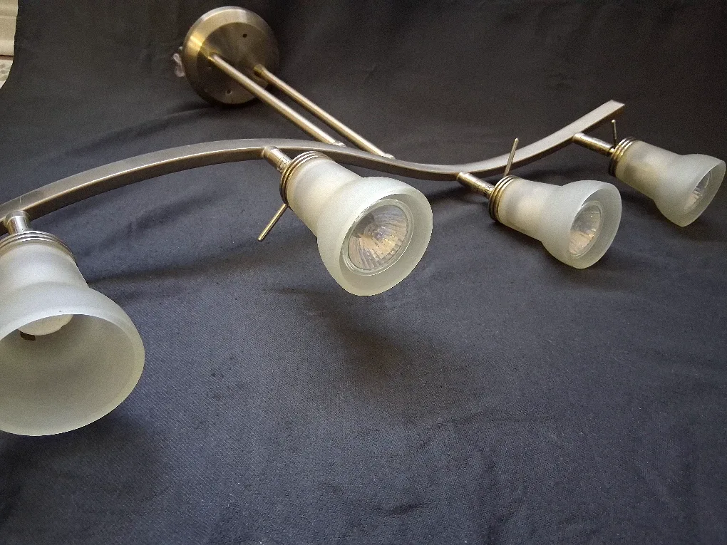 Track Lighting Fixture with 4 Frosted Glass Shades image indicator(3)