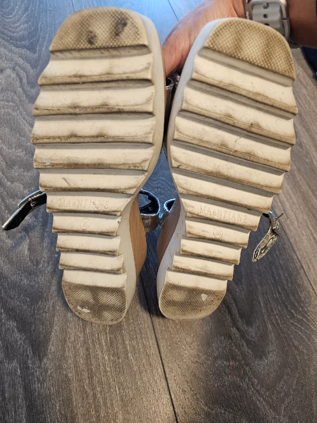 MA&NTIANE Silver Platform Sandals - Size 6 image indicator(6)