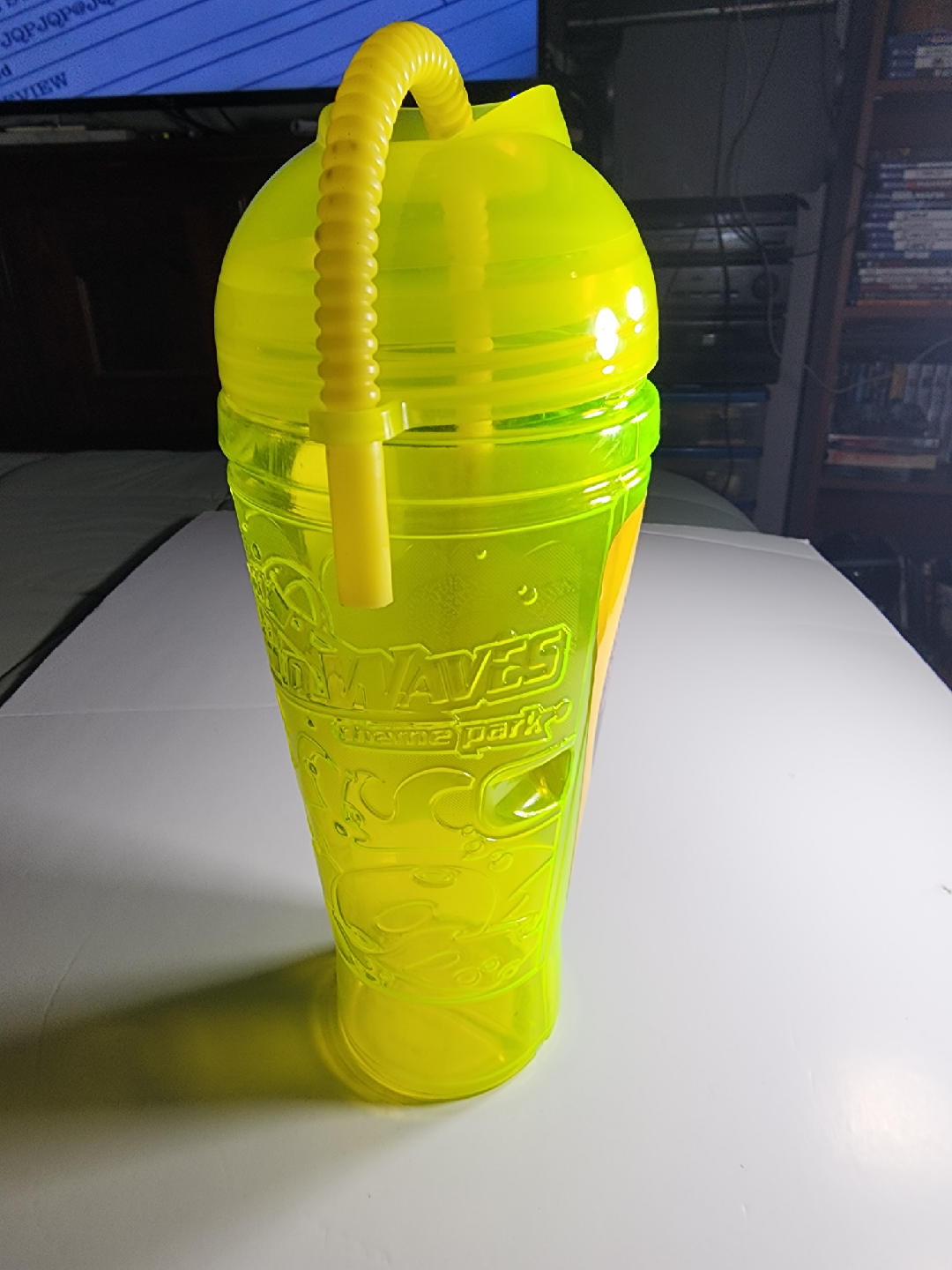 Neon Yellow Waves Theme Park Cup with Straw - photo 4